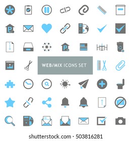 Web Mix Black and Gray Icon set