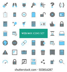 Web Mix Black and Gray Icon set