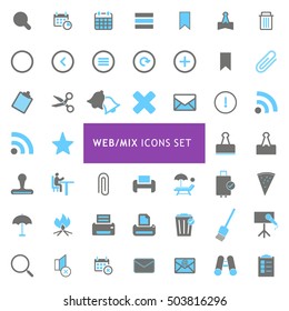 Web Mix Black and Gray Icon set