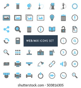 Web Mix Black and Gray Icon set