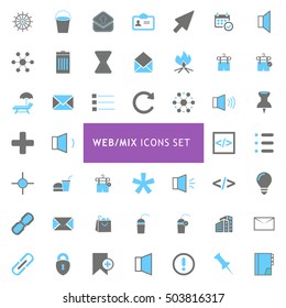 Web Mix Black and Gray Icon set