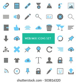 Web Mix Black and Gray Icon set