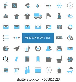 Web Mix Black and Gray Icon set