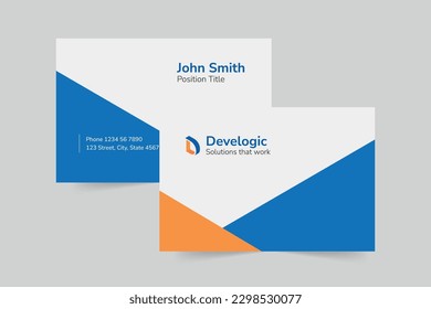 Web And Mobile App Development business card template. A clean, modern, and high-quality design business card vector design. Editable and customize template business card