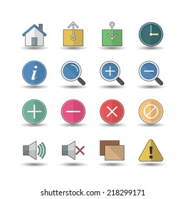 Web & Mobile Application, flat style icon set - Vector illustration