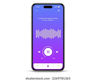 Web mobile application interface for music player application for mobile app, business, website. Sound app UI UX GUI template. Responsive website wireframes. Web design UI kit. Music Dashboard.