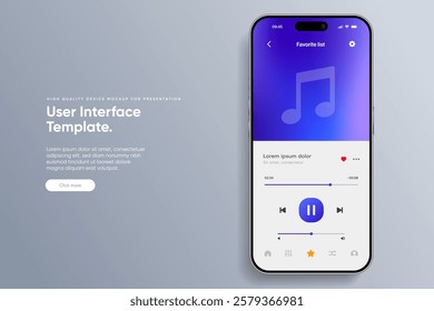 Web mobile application interface for music player application for mobile app, business, website. Sound app UI UX GUI template. Responsive website wireframes. Web design UI kit. Music Dashboard.