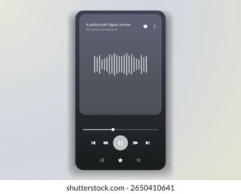 Web mobile application interface for music player application for mobile app, business, website. Sound app UI UX GUI template. Responsive website wireframes. Web design UI kit. Music Dashboard.