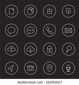 Web and Mobile with circle line icons