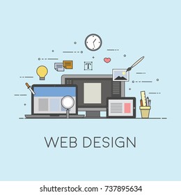 Web and mobile design. Process of design