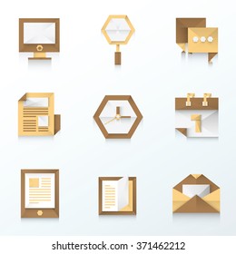 Web and Mobile icon paper set