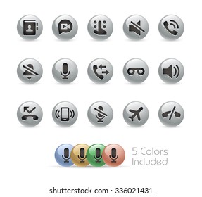 Web and Mobile Icons 1 // Metal Round Series -- The vector file includes 5 color versions for each icon in different layers.