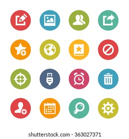 Iconos web y móviles 2 // Serie de colores frescos ++ Iconos y botones en diferentes capas, fáciles de cambiar de color ++