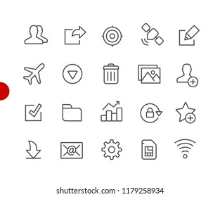 Web & Mobile Icons 2 // Red Point Series - Vector line icons for your digital or print projects