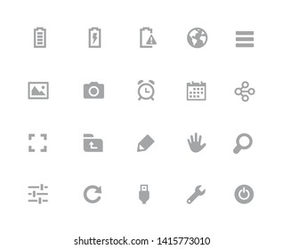 Web & Mobile Icons - 3 // 32 pixels Icons White Background - Vector icons designed to work in a 32 pixel grid at ten percent.