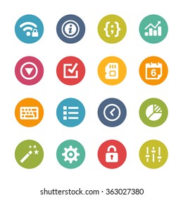 Web and Mobile Icons 4 // Fresh Colors Series ++ Icons and buttons in different layers, easy to change colors ++