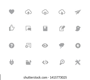 Web & Mobile Icons - 8 // 32 pixels Icons White Background - Vector icons designed to work in a 32 pixel grid at ten percent.