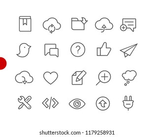 Web & Mobile Icons 8 // Red Point Series - Vector line icons for your digital or print projects