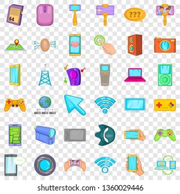 Web mobile icons set. Cartoon style of 36 web mobile vector icons for web for any design