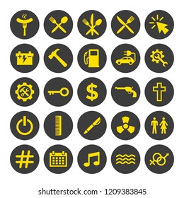 Web and mobile icons set on white background. Vector illustration