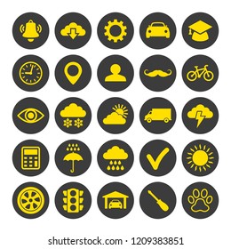 Web and mobile icons set on white background. Vector illustration