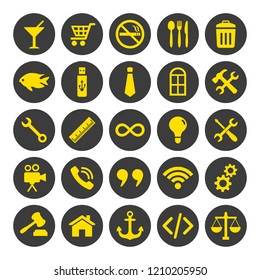 Web and mobile icons set on white background. Vector illustration