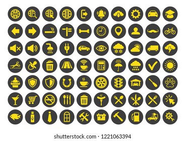 Web and mobile icons set on white background. Vector illustration