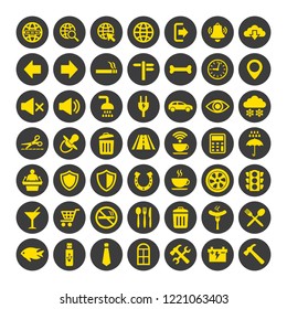 Web and mobile icons set on white background. Vector illustration