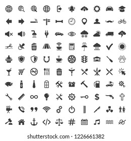 Web and mobile icons set on white background. Vector illustration