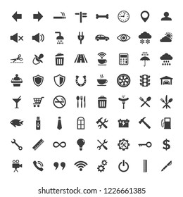 Web and mobile icons set on white background. Vector illustration