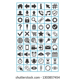 Web and mobile icons set on white background. Vector illustration