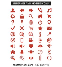 Web and mobile icons set on white background. Vector illustration