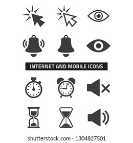 Web and mobile icons set on white background. Vector illustration