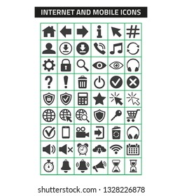 Web and mobile icons set on white background. Vector illustration