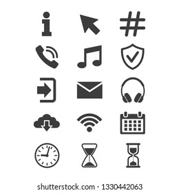 Web and mobile icons set on white background. Vector illustration