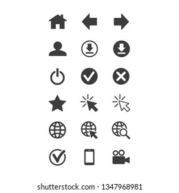 Web and mobile icons set on white background. Vector illustration