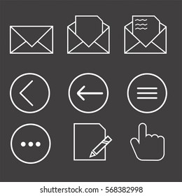 Web and Mobile line flat icon set