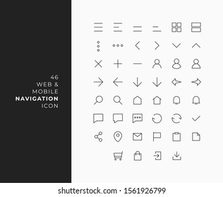Web and Mobile Navigation Icon Set,Simple Icon - Web Set,Mobile set,Web and Mobile Icon Set