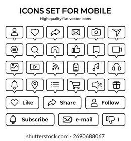 web mobile sns vector icons