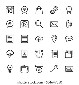 Web and Mobile UI Line Vector Icons 1
