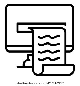 Web money bill icon. Outline web money bill vector icon for web design isolated on white background