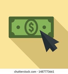 Web money click icon. Flat illustration of web money click vector icon for web design