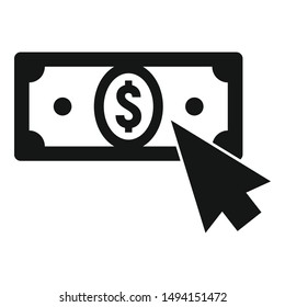 Web money click icon. Simple illustration of web money click vector icon for web design isolated on white background