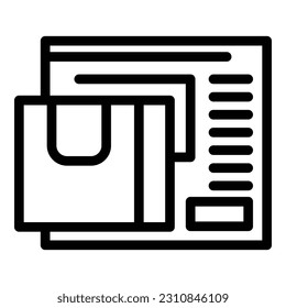 vector de contorno de icono de dinero web. Sentarse gana. Negocios en línea