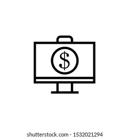 Web money monitor icon. Outline web money monitor vector icon for web design isolated on white background