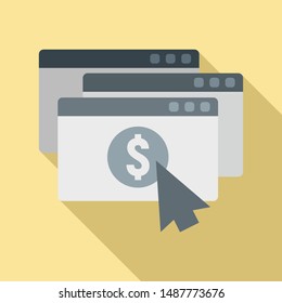 Web money page icon. Flat illustration of web money page vector icon for web design