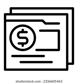 vector de contorno de icono de plataforma de dinero web. Aplicación bancaria. Envío de crédito