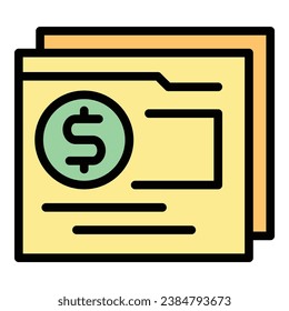Web money platform icon outline vector. Bank app. Credit send color flat