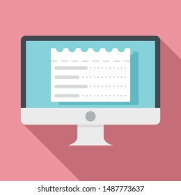 Web money receipt icon. Flat illustration of web money receipt vector icon for web design