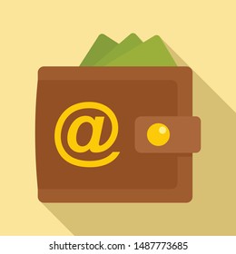 Web money wallet icon. Flat illustration of web money wallet vector icon for web design